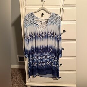 Printed blue Dress- size M